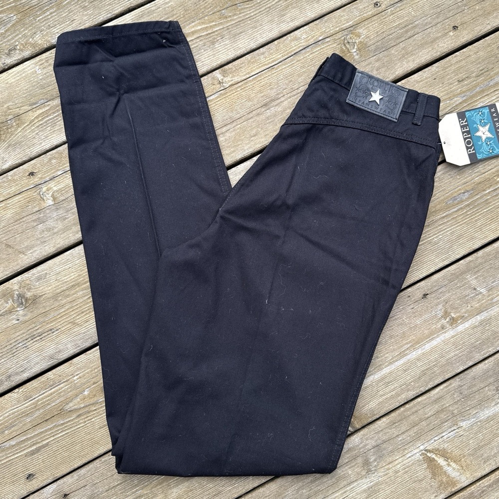 Vintage 90s Roper Black Western Jeans Womens Size 17 USA Made Deadstock 27x36